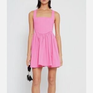 KOURT Lele Bubble Gum Pink Denim Shirt A-line Dress Size XS- excellent condition